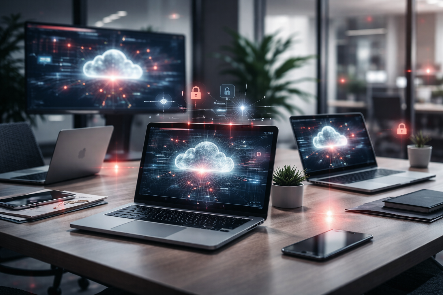 Modern workspace dashboard with secure collaboration tools